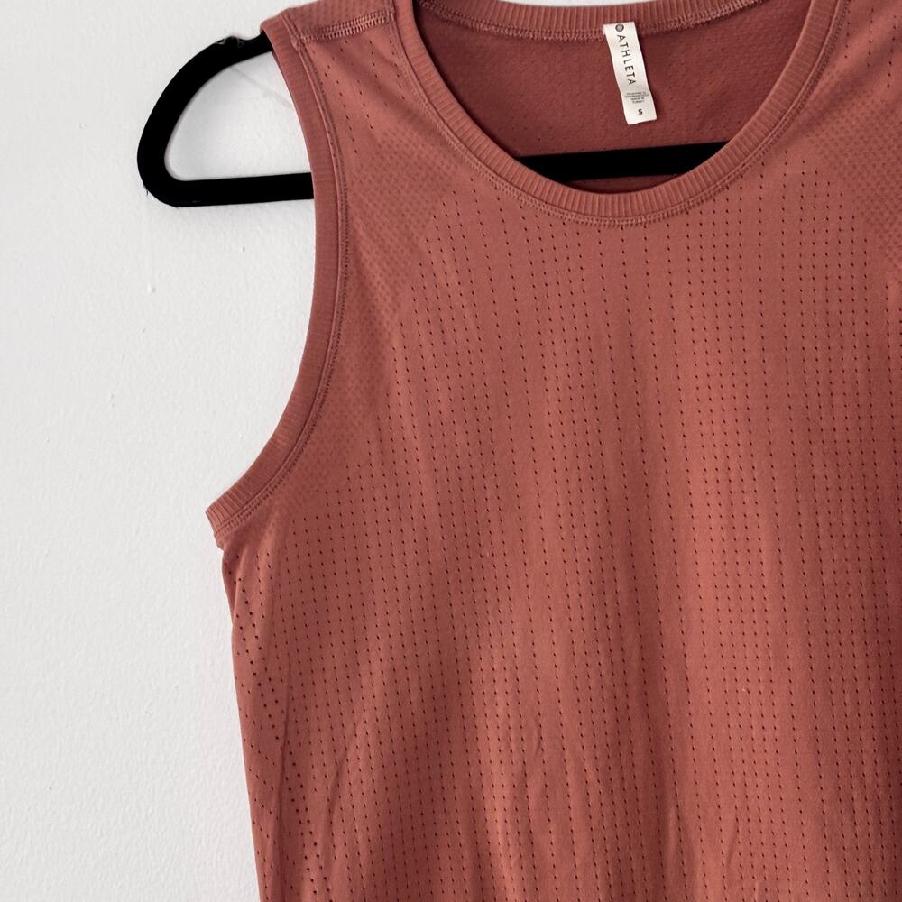 ATHLETA Dusty Pink Mauve Sleeveless Tank Top Size Small Athletic Wear Workout - Picture 10 of 12